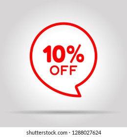 Special offer sale red tag. This is the concept of the price list for discounts, of an advertising campaign, advertising marketing sales, a 10% off discount, a unique offer. Vector illustration.