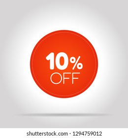 Special offer sale red tag. This is the concept of the price list for discounts, of an advertising campaign, advertising marketing sales, a 10% off discount, a unique offer. Vector illustration.