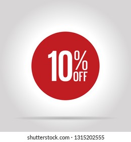 Special offer sale red tag. This is the concept of the price list for discounts, of an advertising campaign, advertising marketing sales, a 10% off discount, a unique offer. Vector illustration.