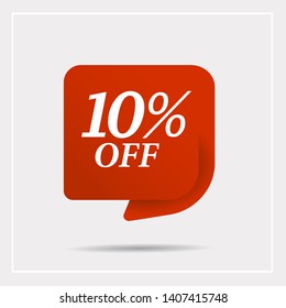 Special offer sale red tag. Discount with the price is 10% . This is the concept of the price list for discounts, of an advertising campaign, advertising marketing sales,