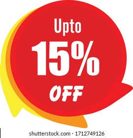 Special offer sale red tag isolated vector illustration. Discount offer price label, symbol for advertising campaign in retail, sale promo marketing, 15% off discount sticker, ad offer on shopping day
