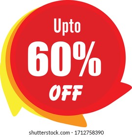 Special offer sale red tag isolated vector illustration. Discount offer price label,
symbol for advertising campaign in retail, sale promo marketing, 60% off discount sticker, ad offer on shopping day