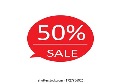 Special offer sale red tag isolated vector illustration. Discount offer price label,symbol for advertising campaign in retail, sale promo marketing,50% off discount sticker,50% off discount promotion.