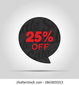 Special offer sale red tag. This is the concept of the price list for discounts, of an advertising campaign, advertising marketing sales, a 25% off discount, a unique offer. Vector illustration.