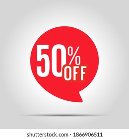 Special offer sale red tag. This is the concept of the price list for discounts, of an advertising campaign, advertising marketing sales, a 50% off discount, a unique offer. Vector illustration.