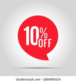 Special offer sale red tag. This is the concept of the price list for discounts, of an advertising campaign, advertising marketing sales, a 10% off discount, a unique offer. Vector illustration.