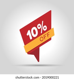 Special offer sale red tag. The concept bonus of the price list for discounts, of an advertising campaign, advertising marketing sales, a 10% off discount, a unique offer. Vector illustration.