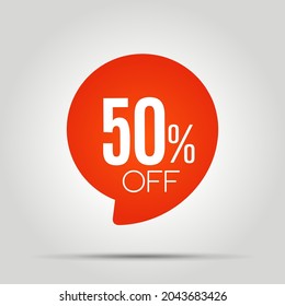 Special offer sale red tag. The concept bonus of the price list for discounts, of an advertising campaign, advertising marketing sales, a 50% off discount, a unique offer. Vector illustration.