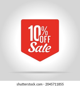 Special offer sale red tag. The concept bonus of the price list for discounts, of an advertising campaign, advertising marketing sales, a 10% off discount, a unique offer. Vector illustration.