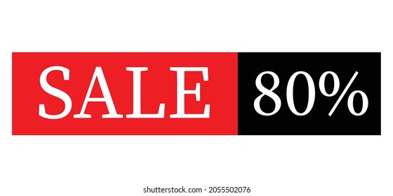 Special offer sale red tag isolated vector illustration. Discount offer price label, symbol for advertising campaign in retail, sale promo marketing, 80% off discount sticker, ad offer on shopping day