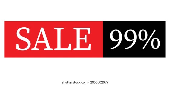 Special offer sale red tag isolated vector illustration. Discount offer price label, symbol for advertising campaign in retail, sale promo marketing, 99% off discount sticker, ad offer on shopping day