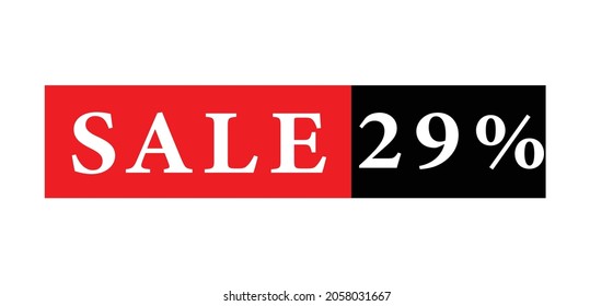 Special offer sale red tag isolated vector illustration. Discount offer price label, symbol for advertising campaign in retail, sale promo marketing, 29% off discount sticker, ad offer on shopping day