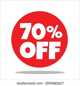 Special offer sale red tag isolated vector illustration. Discount offer price label, symbol for advertising campaign in retail, sale promo marketing, 70% off discount sticker, ad offer on shopping day
