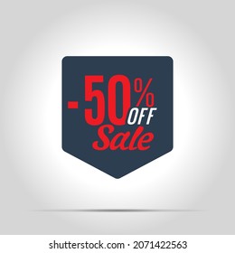 Special offer sale red tag. Black friday, Bonus, price list for discounts, advertising campaign, marketing sales, a 50% off discount, a unique offer. Isolated object. Vector illustration.