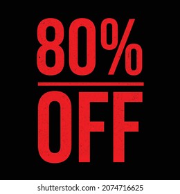 Special offer sale red tag isolated vector illustration. Discount offer price label, symbol for advertising campaign in retail, sale promo marketing, 80% off discount sticker, ad offer on shopping day