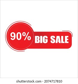Special offer sale red tag isolated vector illustration. Discount offer price label, symbol for advertising campaign in retail, sale promo marketing, 90% off discount sticker, ad offer on shopping day