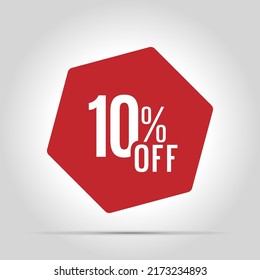 Special offer sale red tag. This is the concept of the price list for discounts, of an advertising campaign, advertising marketing sales, a 10% off discount, a unique offer. Vector illustration.