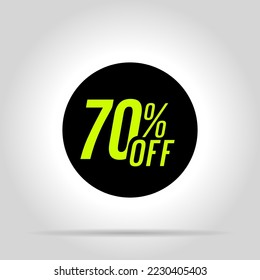Special offer sale red tag a 70% off discount. The concept of the price list for discounts, of an advertising campaign, advertising marketing sales, a unique offer, black friday. Vector illustration.