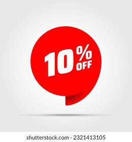 Special offer sale red tag. This is the concept of the price list for discounts, of an advertising campaign, advertising marketing sales, a 10% off discount, a unique offer. Vector illustration.
