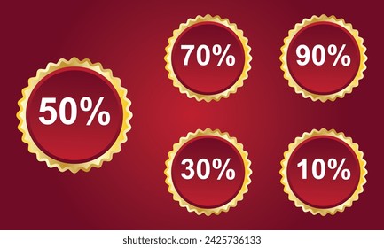 Special offer sale red tag isolated vector illustration. Discount offer price label, symbol for advertising campaign in retail sale promo marketing, 50%+ off discount sticker, ad offer on shopping day