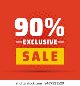 Special offer sale red tag. This is the concept of the price list for discounts, of an advertising campaign, advertising marketing sales, a 90% off discount, a unique offer. Vector illustration.