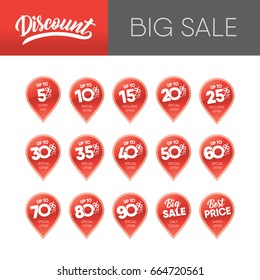 Special offer sale red tag isolated vector illustration. Discoun