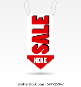 Special offer sale red tag isolated vector illustration. Discount offer price label, symbol for advertising campaign in retail, sale promo marketing, discount sticker, ad offer on shopping day