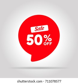 Special offer sale red tag. This is the concept of the price list for discounts, of an advertising campaign, advertising marketing sales, a 50% off discount, a unique offer. Vector illustration.
