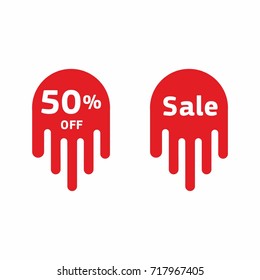 Special offer sale red tag isolated vector illustration. Discount offer price label, symbol for advertising campaign in retail, sale promo marketing, 50% off discount sticker, ad offer on shopping day