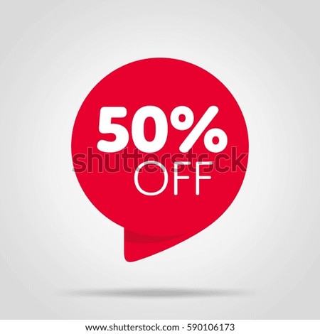 Special offer sale red tag isolated vector illustration. Discount offer price label, symbol for advertising campaign in retail, sale promo marketing, 50% off discount sticker, ad offer on shopping day
