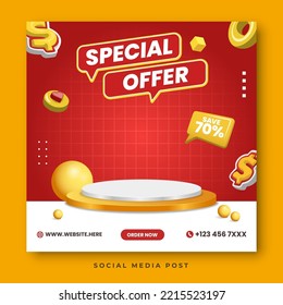 Special offer sale social media banner template