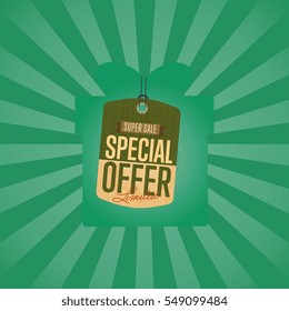 Special offer sale sticker isolated vector illustration. Best price tag, exclusive offer discount, super sale, advertisement retail label, special shopping symbol. Vintage graphic style offer sign