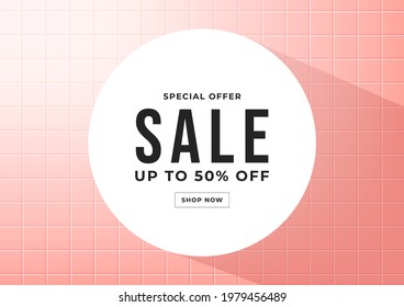 Special offer Sale, Summer sale banner. Pink tiles background special offers and promotion template design.