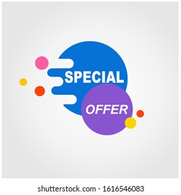 Special Offer, sale tag, banner design template, app icon, vector illustration