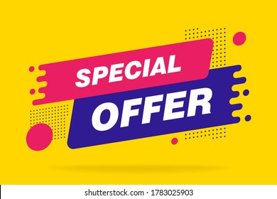 Special offer sale tag discount symbol retail sticker sign price isolated modern graphic style vector. Isolated special offer sticker vector banner.