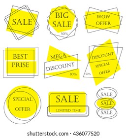 Special Offer Sale Tag Discount Retail Sticker Price Bundle Isolated On White Background