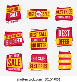 Special offer sale tag discount symbol set isolated on white background modern graphic style vector illustration