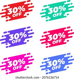 Special offer sale tag isolated with 30% in white background. 30% off discount tag, label, symbol, sticker for advertising campaign in retail on shopping day.
