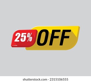 Special offer sale tag isolated with 25% in white background 25% off discount tag, label, symbol, and sticker for advertising campaign in retail on shopping day. Sale - 30 percent off - red tag