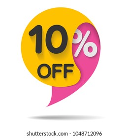 Special offer sale, vector illustration. Discount offer price label, symbol for advertising campaign in retail, sale promo marketing, 10% off discount sticker, ad offer on shopping day