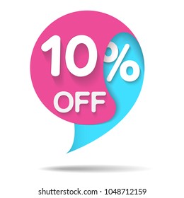 Special offer sale, vector illustration. Discount offer price label, symbol for advertising campaign in retail, sale promo marketing, 10% off discount sticker, ad offer on shopping day