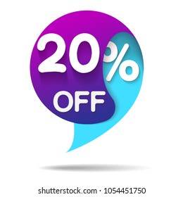 Special offer sale, vector illustration. Discount offer price label, symbol for advertising campaign in retail, sale promo marketing, 20% off discount sticker, ad offer on shopping day