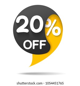 Special offer sale, vector illustration. Discount offer price label, symbol for advertising campaign in retail, sale promo marketing, 20% off discount sticker, ad offer on shopping day