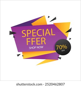 special offer sales banner origami style template
