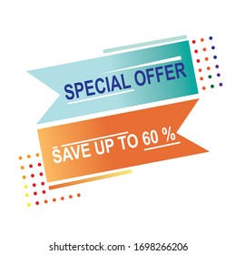 Oferta especial, ahorre hasta un 60% de descuento en banner para publicidad