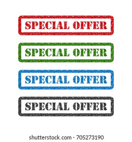 special offer set rubber stamp isolated on background.