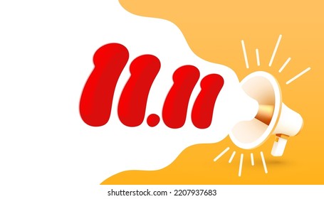 Special offer, shopping day 11.11, marketing poster. Vector illustration