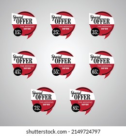 Special offer or shopping discount label. Retail paper sticker
