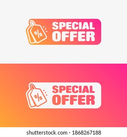 Juego de etiquetas de vectores de compras de ofertas especiales