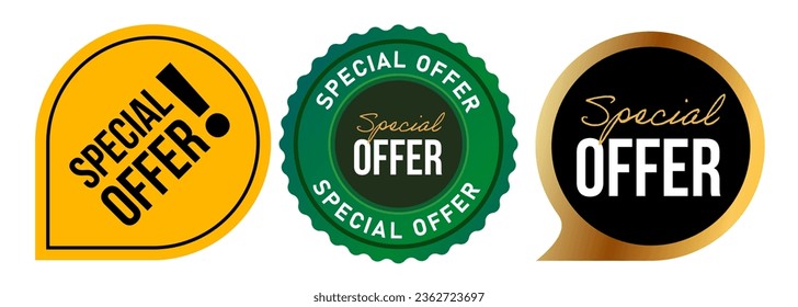 Special offer sign emblem green yellow seal stamp